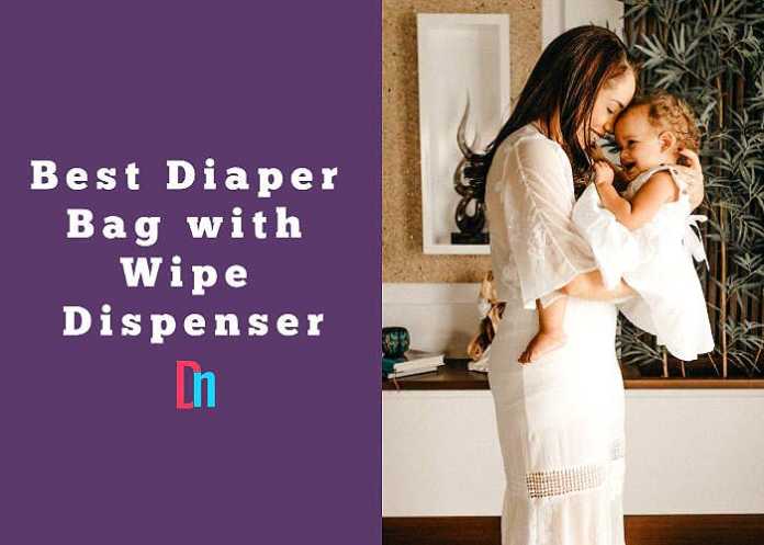 diaper bag with wipe dispenser